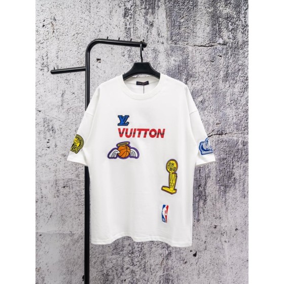 Louis Vuitton Classic Collaboration NBA Embroidered All-Over Logo Short-Sleeve T-Shirta